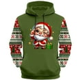 thumbnail image 4 of Mens Ugly Christmas Hoodies Plus Size Santa Claus Long Sleeve Sweatshirt Vacation Xmas Drawstring Pullover, 4 of 4