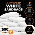 thumbnail image 4 of Woven Polypropylene Sand Bags for Flooding, Gravel -14" x 26" Sacks 50 lb Weight Limit, Military Grade Reusable Refillable Sand Bag for Hurricane Flood Protection, Empty Sandbags White, Bundle of 500, 4 of 8