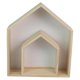 thumbnail image 5 of 2 estantes de almacenamiento de pared para decoración del hogar, figuras con forma de casa, estantes multiusos Blanco, 5 of 9