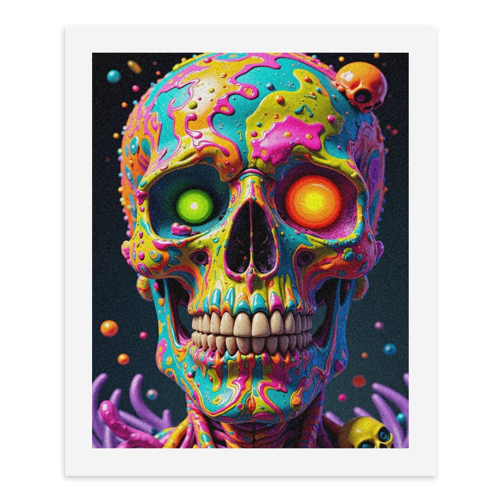 Paint By Numbers Kit for Adults Beginner - DIY Psychedelic Skull Colorful Art Canvas Painting Kits for Adults, Frameless Paint By Number for Adults for Home Wall Decor 16x20 Inch