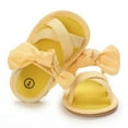 thumbnail image 5 of CAICJ98 Baby Girl Sandals Rubber Sole Outdoor Toddler First Walking Summer Shoes Yellow,12-18 Months, 5 of 6