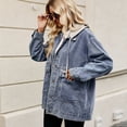 thumbnail image 6 of FLMEI Women's Denim Jacket Spring Fall Hooded Jean Jacket Coat Long Sleeves Casual Cowboy Outwear for Womens S-XXL, 6 of 9