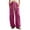 Hot Pink-2, variant on Women's Baggy Wide Leg Pants Casual Drawstring Harem Sweat Pants Bohemian Vintage Trousers with Big Pockets,High Waisted Stretch Palazzo Sweatpants,Pleated Front Loose Fit
