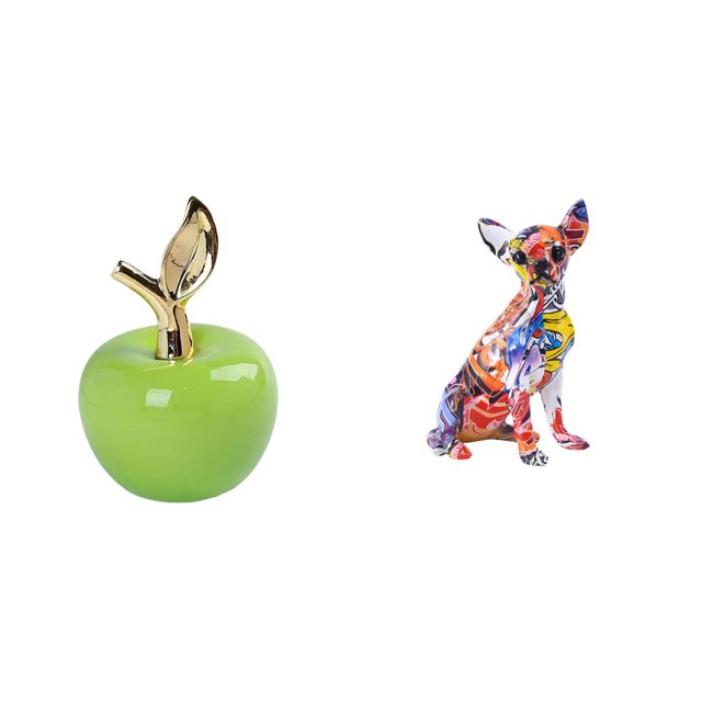 Estatua,Escultura de fruta artificial,estatua y artesanía,Colección de figuras de cerámica para decoración del hogar,Figura decorativa,Estatua de perro coleccionable,decoración de grafiti