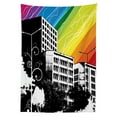 thumbnail image 3 of Ambesonne Colorful Tablecloth Rectangular Table Cover, Black White Cityscape, 60"x84", Multicolor, 3 of 4