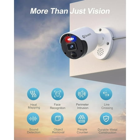 Swann - Pro Enforcer Indoor/Outdoor PoE Wired 4K UHD NVR Add-On Home Security Bullet Camera - White
