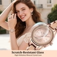 thumbnail image 2 of Watch for Woman Minimalist Diamond-Accented Watch with Quartz Movement, Waterproof Watch with Stainless Steel Strap for Woman Perfect Gift, 2 of 8