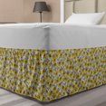 thumbnail image 1 of Yellow Bed Skirt, Grunge and Vintage Style Concept of Chamomiles with Leaves Blooming Floral Design, Elastic Bedskirt Dust Ruffle Wrap Around for Bedding Decor, 4 Sizes, Grey Yellow, by Ambesonne, 1 of 2