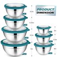 thumbnail image 6 of Mixing Bowls with Lids Set of 7, Walchoice Stainless Steel Mixing Bowls with Visible Airtight Lids, Metal Nesting Salad Bowls for Cooking Baking Serving, Size 4.6, 3.5, 2.6, 2, 1.5, 1, 0.7 QT - Blue, 6 of 7
