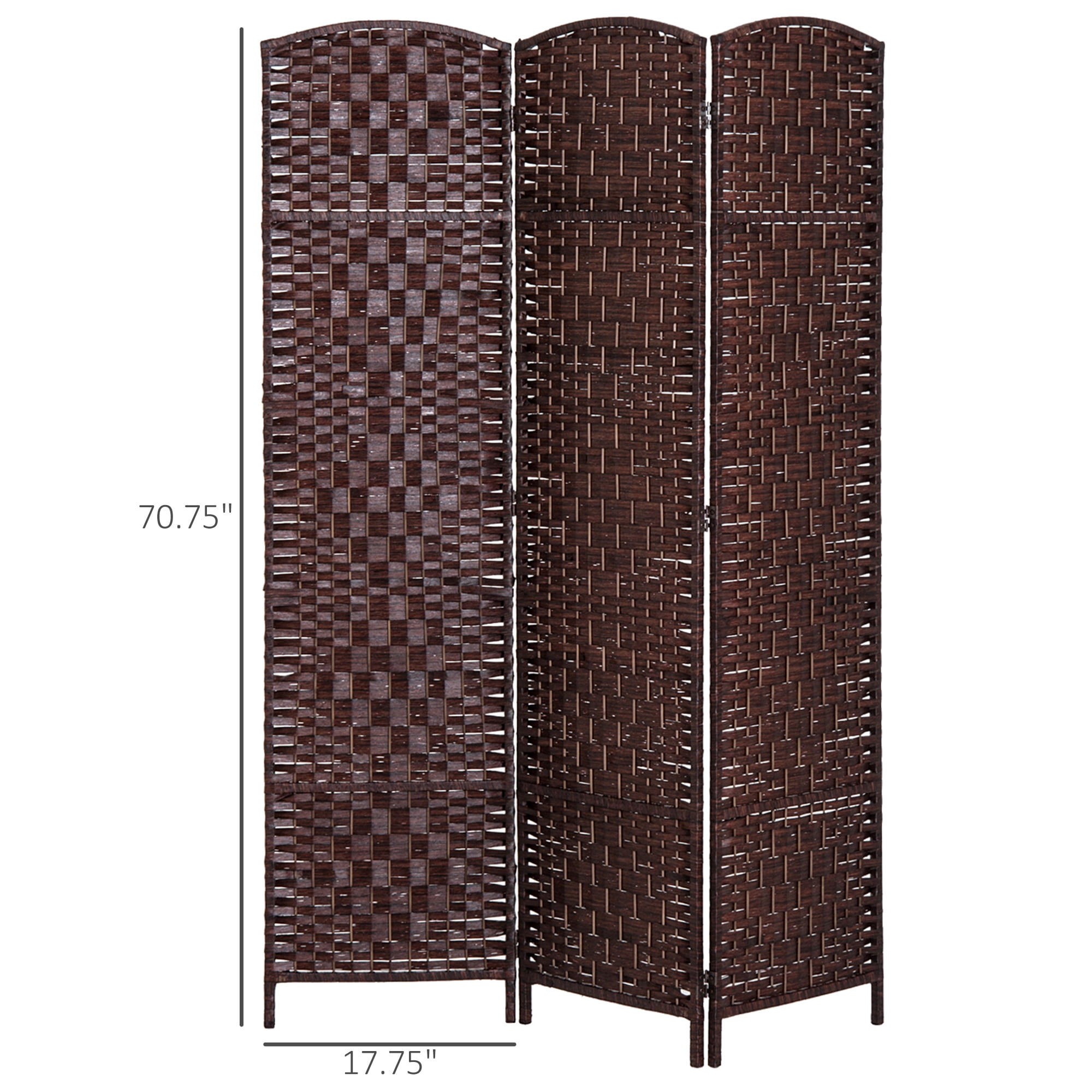Privacy Screen 6' Tall Wicker Weave 3 Panel Room Divider Privacy Screen - Brown,Partition Screen