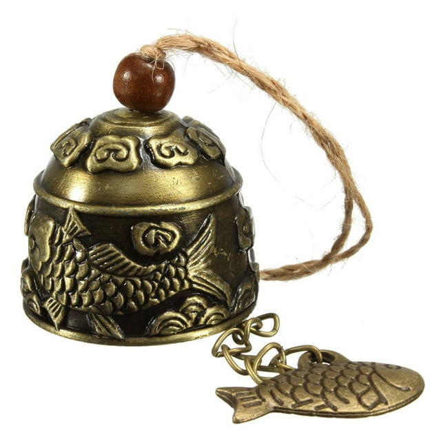 Carillón de Viento Tallado con Pescado Chino, , , Salud, Oración, Campana de Feng Shui Sunnimix Carillón de viento