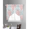 thumbnail image 3 of Red Blue Coral Coastal Swag Valances for Windows, Summer Beach Seaside Nautical Rod Pocket Sheer Valances for Small Windows, Swag Toppers Light Filtering for Kitchen Living Room 2 Panels 28''x36'', 3 of 6