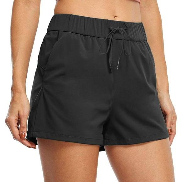 Cathalem Womens Casual Corduroy Shorts Tailored Shorts Comfy Elagant Work Trouser Shorts,Black M