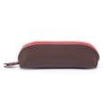 thumbnail image 1 of Bolso de cuero del sostenedor de la bolsa del estuche de la pluma de la cremallera, bolso cosmético del maquillaje del viaje pequeño, bolsa del lápiz, 17*5*4.5cm, 1 of 5