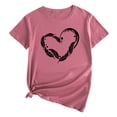 thumbnail image 1 of Camiseta de manga corta con cuello redondo y estampado de amor informal para mujer OAVQHLG3B Store lin121212, 1 of 4