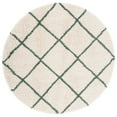 thumbnail image 4 of SAFAVIEH Hudson Amias Plush Geometric Shag Area Rug, Ivory/Green, 7' x 7' Round, 4 of 8
