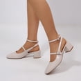 thumbnail image 5 of LuckLilac Women's Square Toe Slingbacks Mary Jane Pumps Patent Leather Chunky Low Heel Buckle Strap Heels sandals Wedding Party Dress Shoes, 5 of 5