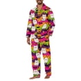 thumbnail image 2 of Dwelliawo Pink Ghost Halloween Pajama Set Stars Pjs Sets for Men Soft Button Sleep Wear Set Red S, 2 of 4