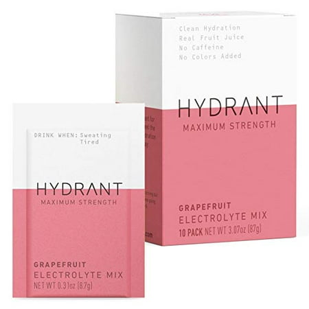 HYDRANT Hydration Drink Mix for Daily Energy, Electrolyte Powder, 20 Calories Per Serving, Vegan Drink, Hydration Made Easy, Grapefruit, Pack of