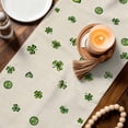 thumbnail image 3 of St Patrick's Day Table Runner 72 Inches, Spring Lucky Shamrock Rainbow Beige Bed Runner Dresser Scarves Tabletop for Indoor Outdoor Parties/Ceremony/Banquet, 13" x 72", 3 of 8