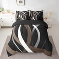 thumbnail image 2 of Homewish Minimalist Lines 7-Piece Queen Bedding Set - Geometric Stripes Mid Century, 2 of 8