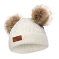 thumbnail image 3 of Lindo gorro de punto para bebé Aumtum Wool Infant Kids Headwear Crochet Beanie whtie Zulema Chicos niñas pom pom poms sombrero, 3 of 5
