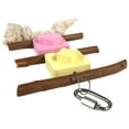 thumbnail image 3 of Penn-Plax Casino Kabob Toy for Medium Birds - Wood Perches, Pink & Yellow Calcium Blocks, & Rope Toy, 3 of 10
