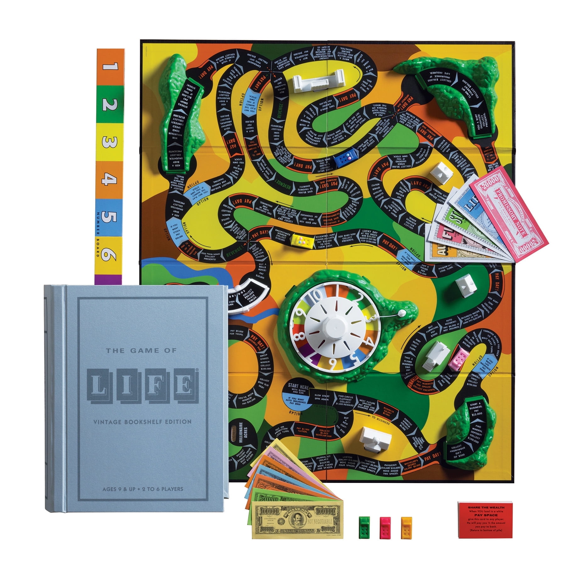 WS Game Company The Game of Life Board Game Vintage Bookshelf Edition