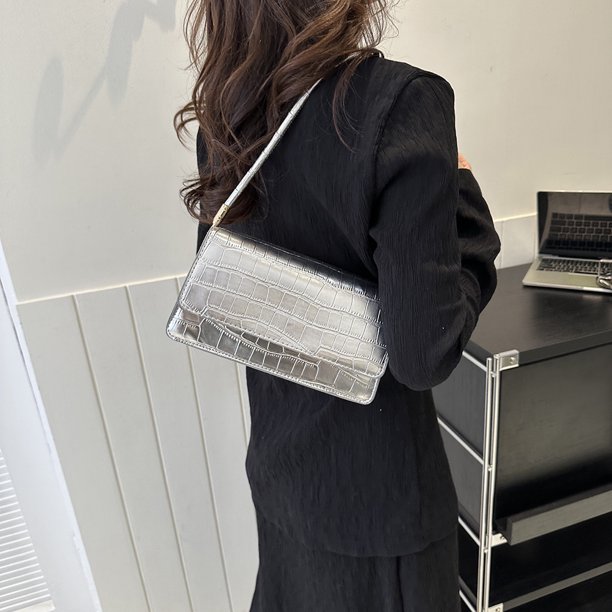 Bolso informal para mujer con estampado de cocodrilo PU bolso de viaje Vintage bolso Hobo elegante