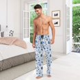 thumbnail image 7 of Abstract Blue Shapes Doodles Men's Pajama Pants with Pocket Lounge Pants Pajama Sleep Pant Pj Comfortable, 7 of 7