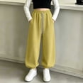 thumbnail image 2 of LIaqionyy Girls Cotton Joggers Baggy Sweatpants High Waisted Drawstring Fall Fashion Winter Clothes Jogger with Pockets, 2 of 7