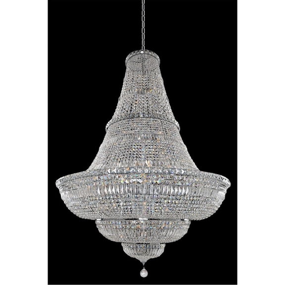 020272-010-FR001-Allegri Lighting-Betti - Fifty-Six Light Round Pendant   Chrome Finish with Firenze Clear Crystal