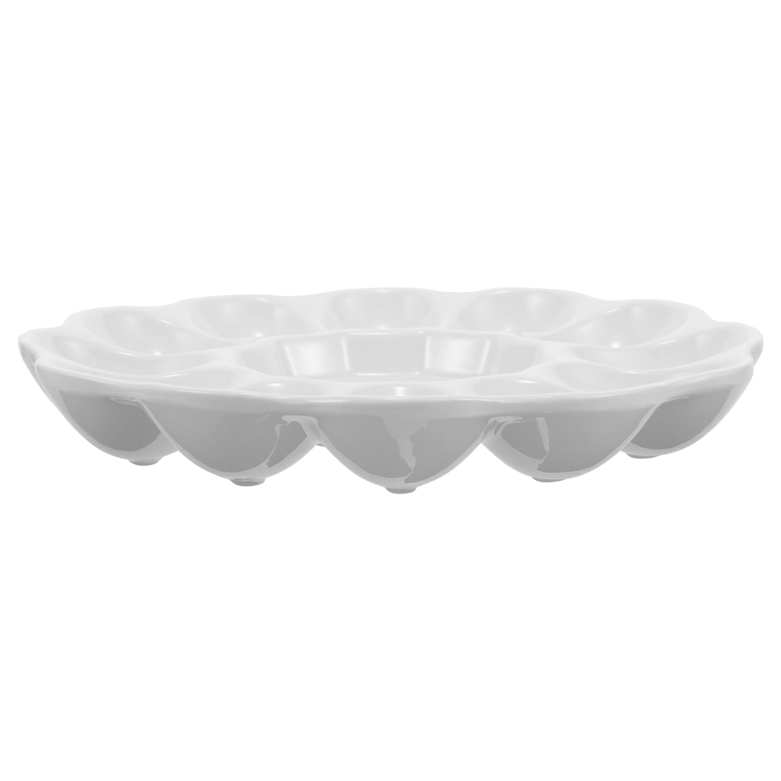 Masteelf Egg Platter Ceramic Deviled Egg Tray Catering Platter Eggs Serving Tray