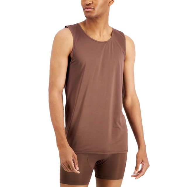 Alfani Men’s Air Mesh Undershirt Tank Tops, Saddle, Large