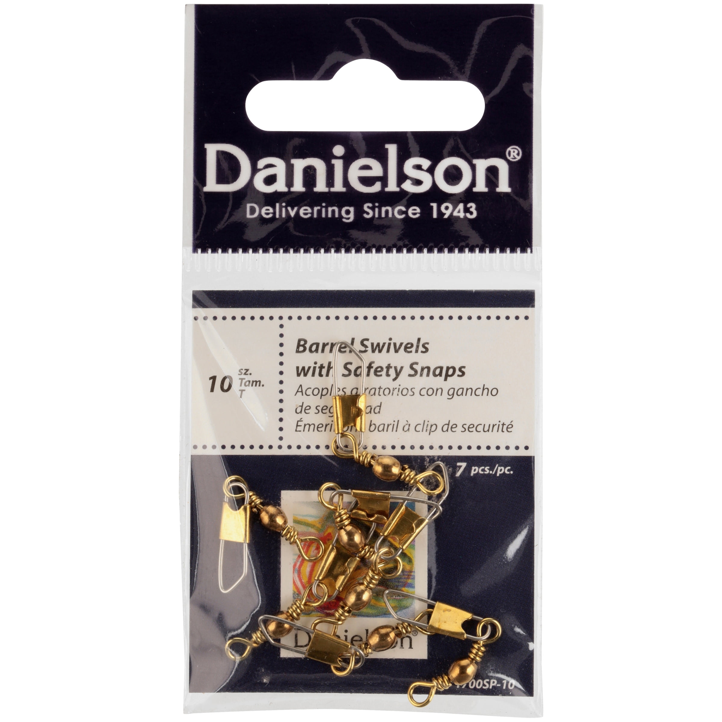 Danielson® 10 Size Barrel Swivels with Safety Snaps 7 piece Pack