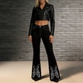 thumbnail image 2 of Women's Western Embroidered Flare Jeans, High Waist Stretch Bootcut Denim Pants Vintage Cowboy Trousers, 2 of 5