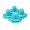 thumbnail image 1 of Bandejas de silicona para cubitos de hielo congelados con diseño de pulpo de 4 rejillas, molde para hacer cubitos de hielo creativos en 3D, color azul, 1 of 5