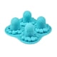 thumbnail image 1 of Bandejas de silicona para cubitos de hielo congelados con diseño de pulpo de 4 rejillas, molde para hacer cubitos de hielo creativos en 3D, color azul, 1 of 5