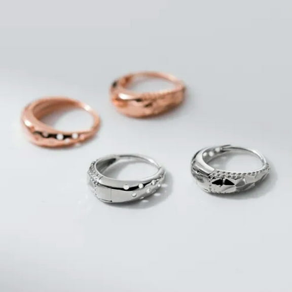 EOEMY 925 Sterling Solid Silver Round Diamond-Cut Huggie Hoop Earrings Small Size 9mm-Silver