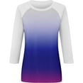 thumbnail image 4 of SHTXOZHI 3/4 Sleeve Tee Shirt for Women Summer Trendy Shirts Crewneck Gradient Color Casual Tops, 4 of 5