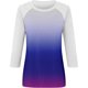 thumbnail image 3 of Camisas de Manga Corta para las Mujeres, 3/4 Manga Color Sólido Gradiente Impreso Cuello Redondo Casual Top Hecho de Tejido Súper Suave, Blusas de Manga Corta para las Mujeres, 3 of 5