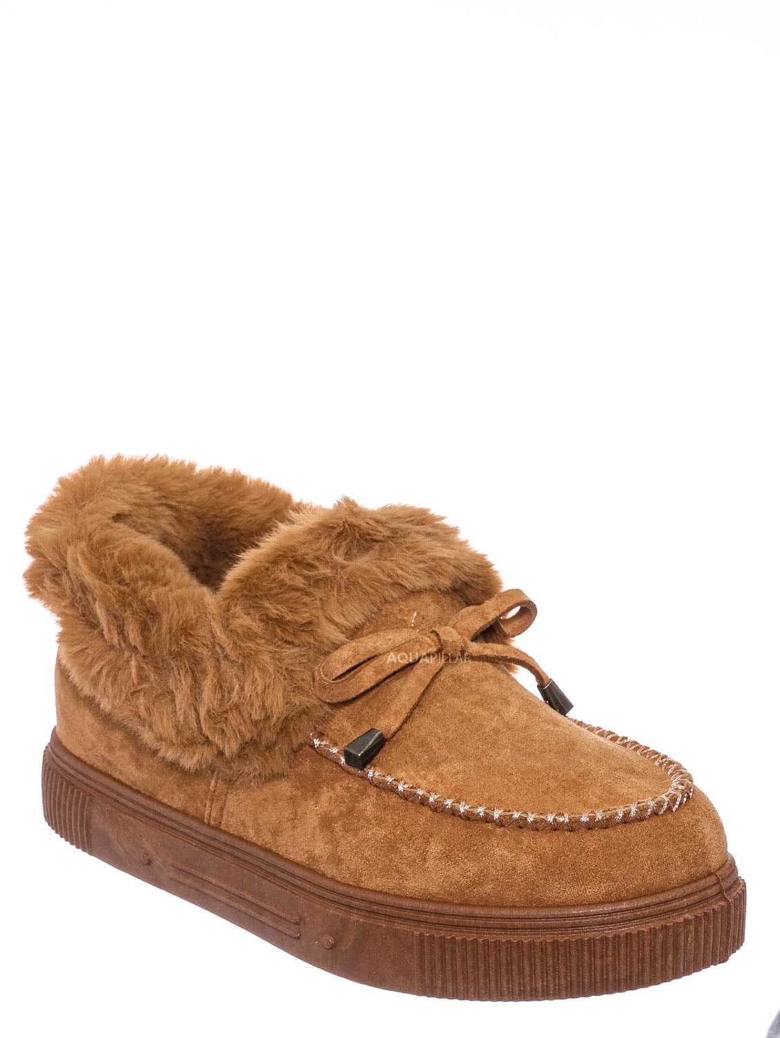 faux fur slip ons