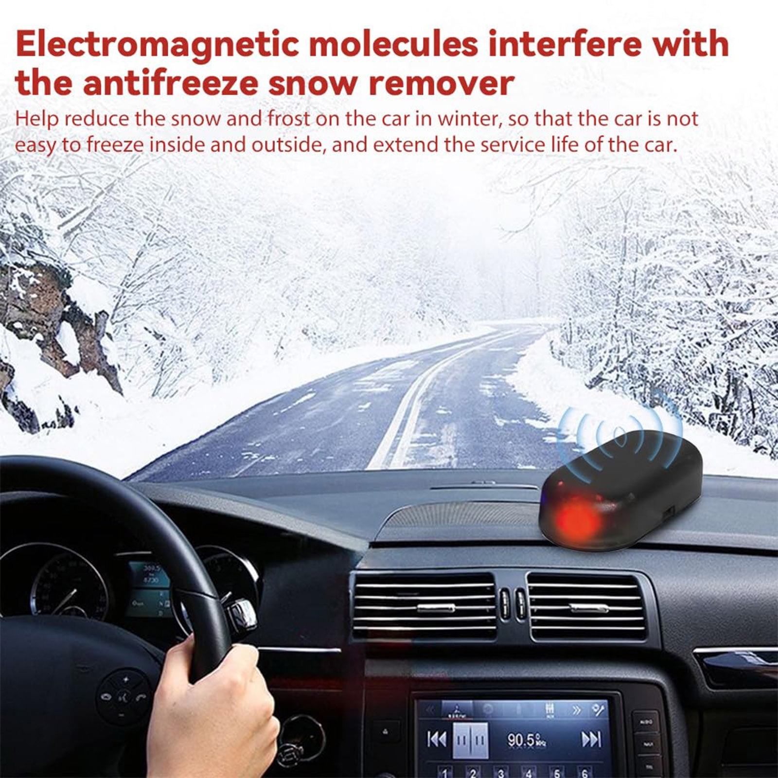 FYHALE 3 Pcs Electromagnetic Windscreen De-Icer Car - Solar + USB Rechargeable, Microwave Heater Frost Protection, Portable Car Defroster Frost Protection - Vehicle Protection for Car/SUV