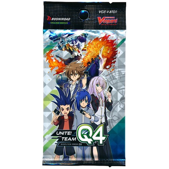 Cardfight Vanguard V Trading Card Game Unite! Team Q4 Booster Pack (7 Cards)