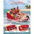 thumbnail image 2 of VEVOR Towable Tubes for Boating, 4-Rider Inflatable Towable Tube for Boat to Pull, 680 lbs Capacity Water Sports Boating Tubes - with Full Nylon Cover, Dual Tow Points, Safety Valve & Padded Handles, 2 of 9