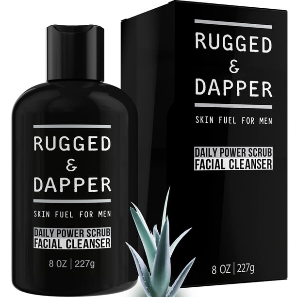 Face Wash RUGGED & DAPPER Exfoliante 2 en 1 para hombre, 240 ml