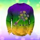 thumbnail image 1 of Ceisia Men's Mardi Gras Gradient Waffle-Knit Sweatshirt | Relaxed Spring/Summer Casual Top Gift, 1 of 8