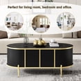 thumbnail image 6 of Harper & Bright Designs Oval Fluted Coffee Table with Storage, Gold Center Table with 2 Cabinets for Living Room, Black, 6 of 17