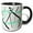 Black/White, variant on 3drose, Retro Modern Criss-crossed Mint Green and Black Stripes on White, 15oz Mug