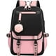 thumbnail image 1 of Mochila para adolescentes Mochila para estudiantes de secundaria Mochila para exteriores con puerto de carga USB (negro rosa), 1 of 5